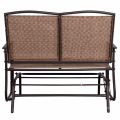 Outdoor Steel Loveseat Double Swing Glider Rocking Chair